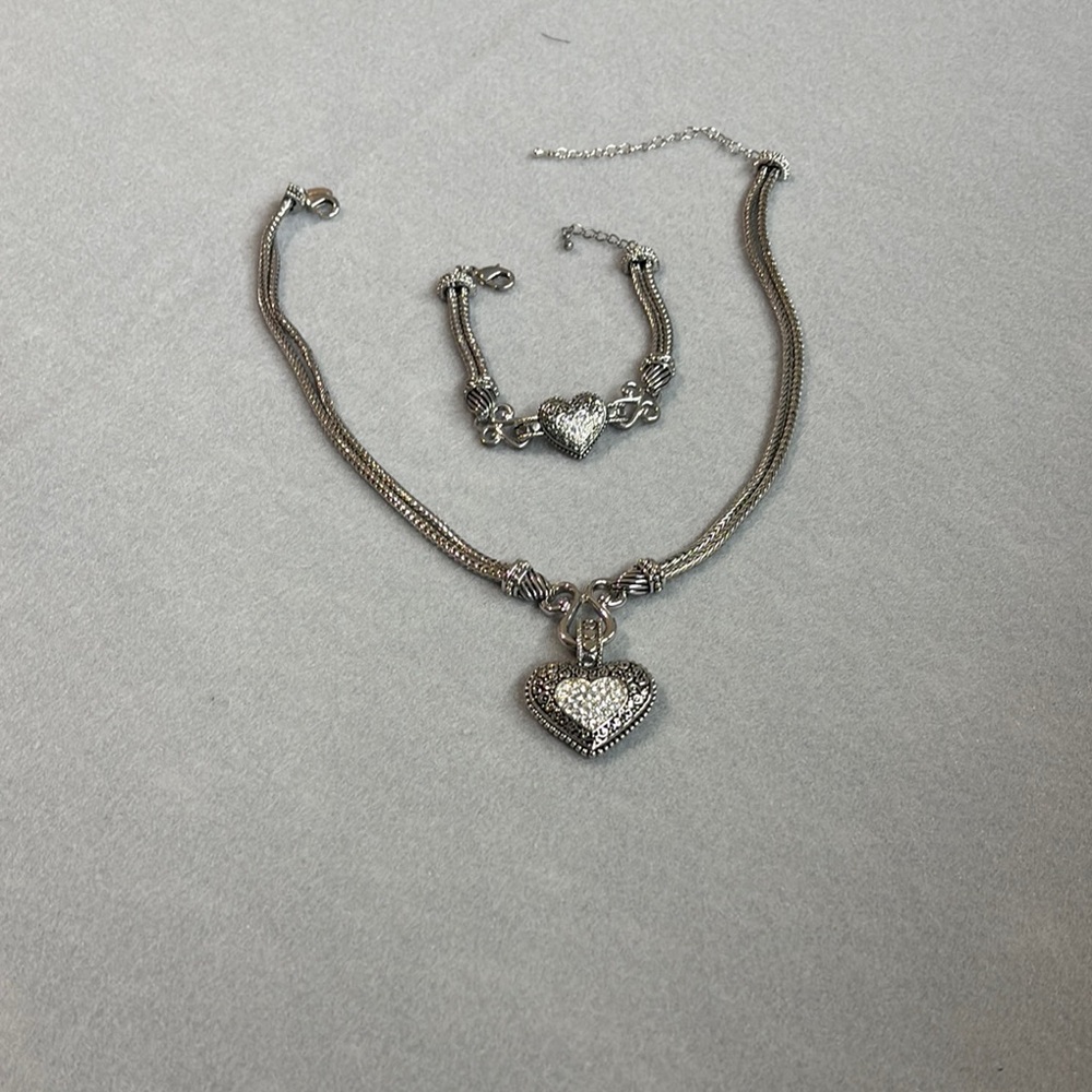 Lia Sophia Silver Heart Pendant Necklace and Bracelet Set - Picture 8 of 8